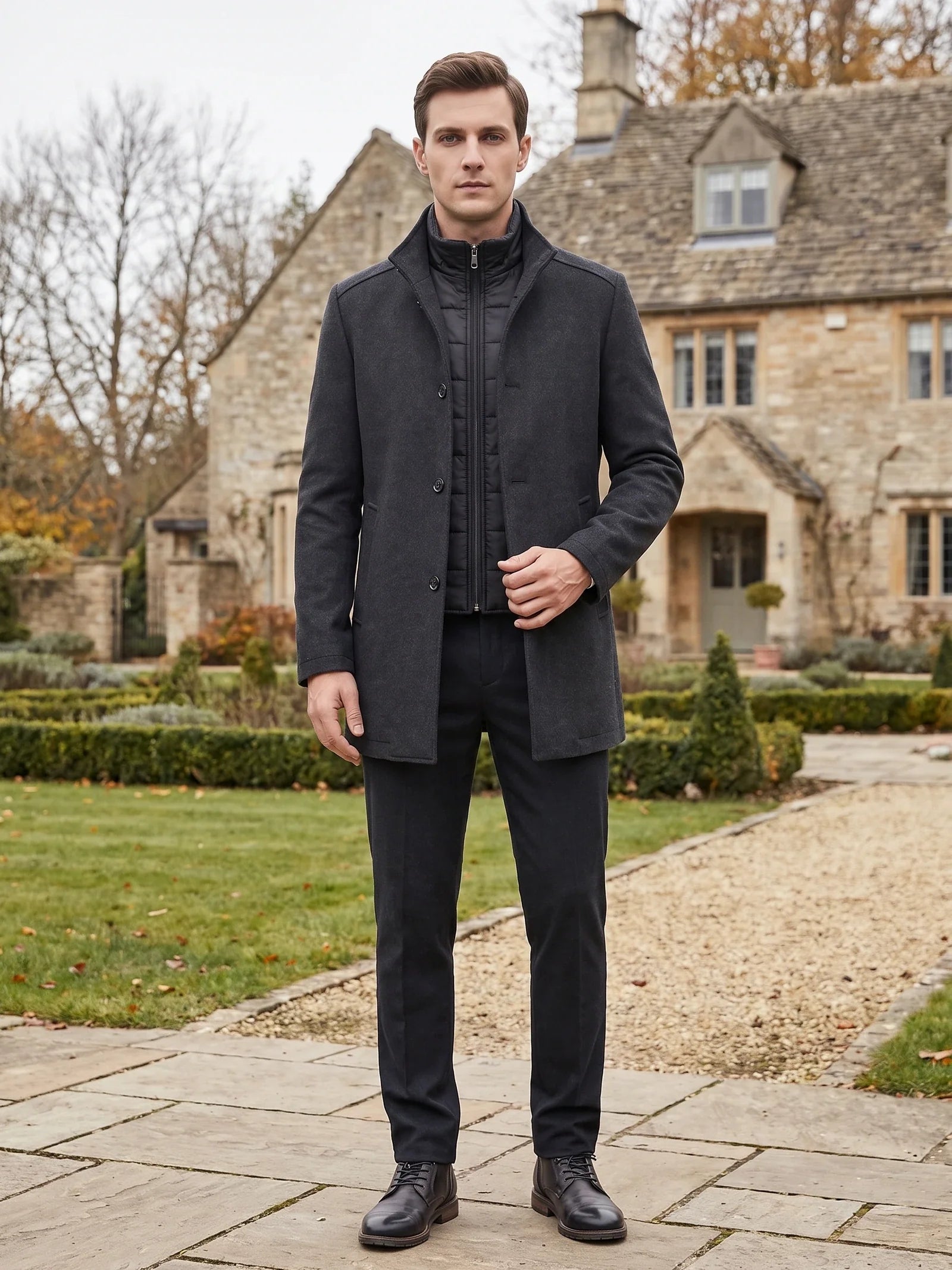 Wesley | Single-Breasted Stand-Collar Winter Coat
