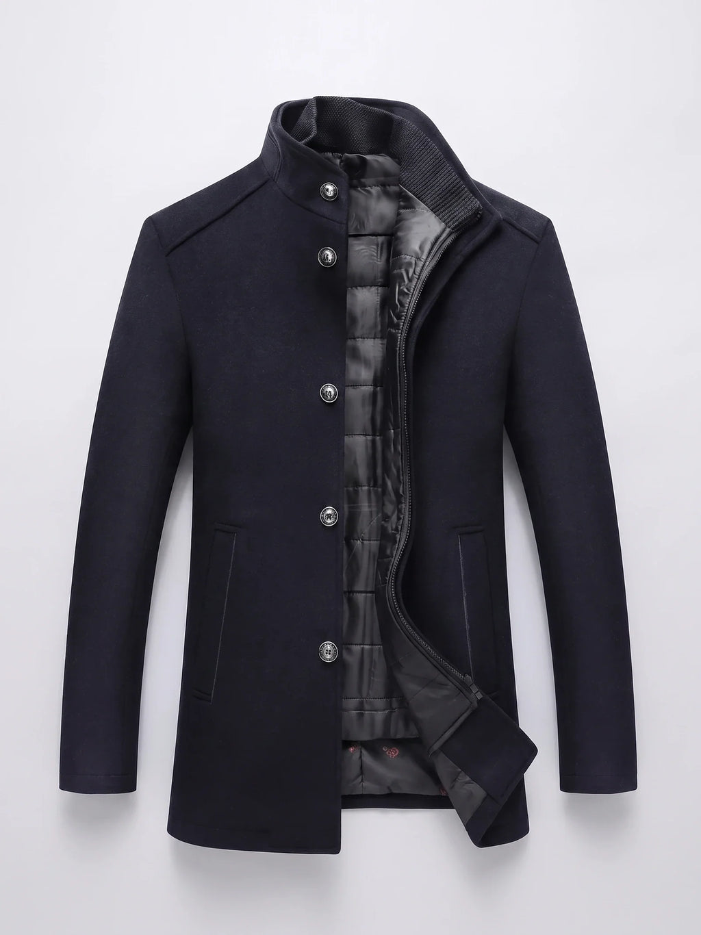 Wesley | Single-Breasted Stand-Collar Winter Coat