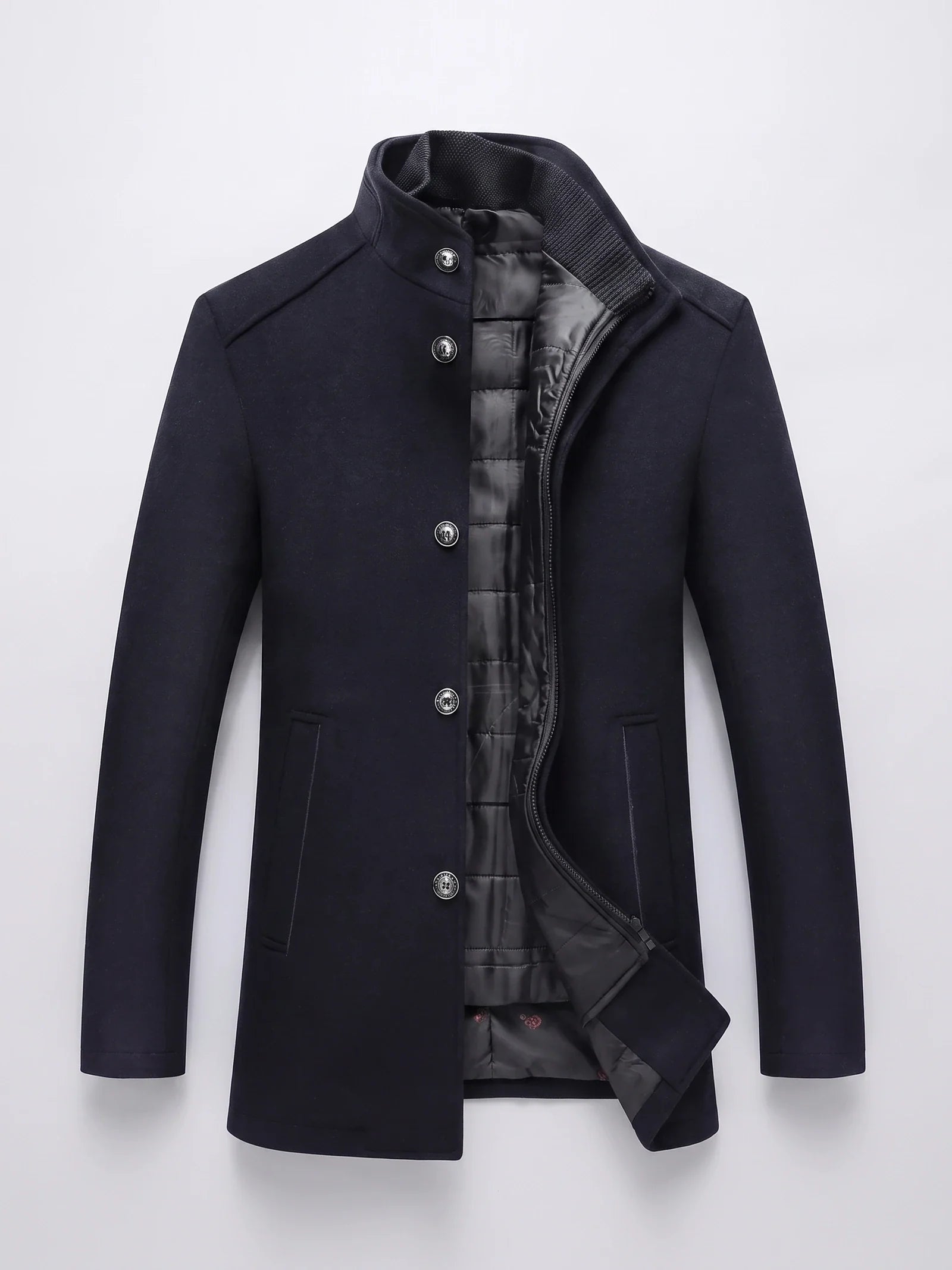 Wesley | Single-Breasted Stand-Collar Winter Coat