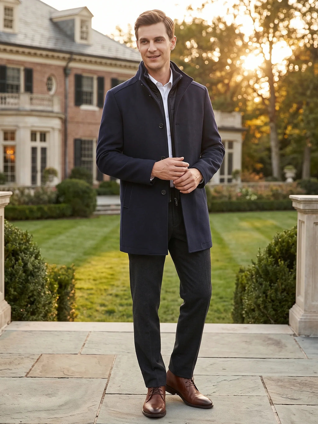 Wesley | Single-Breasted Stand-Collar Winter Coat