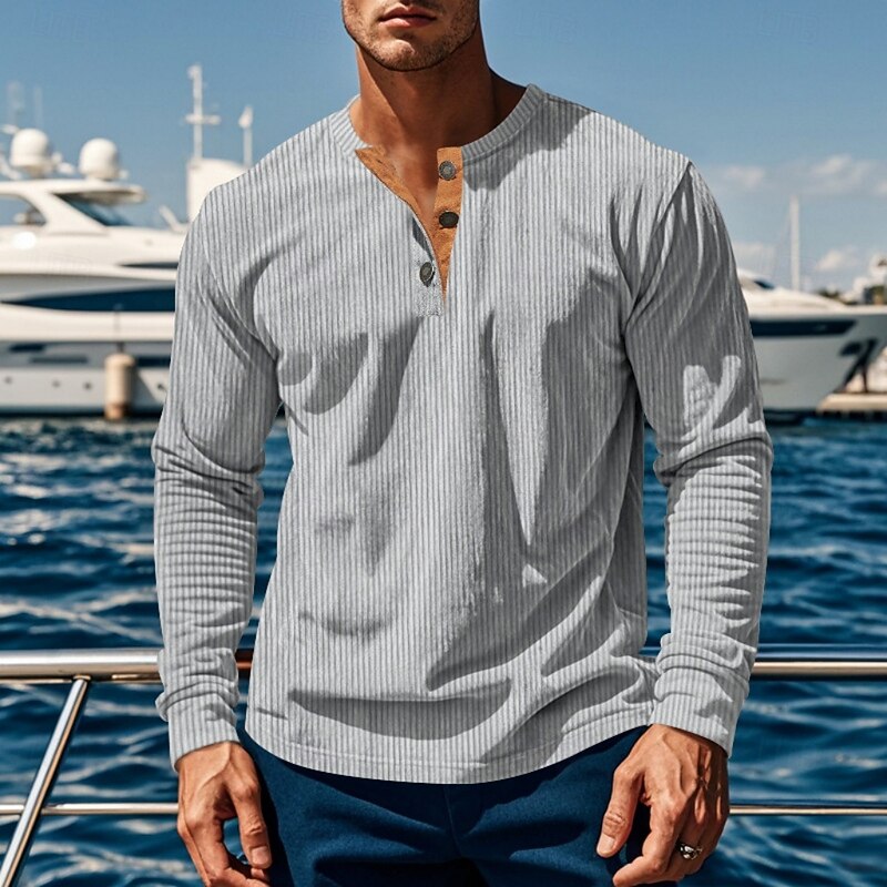 Men's ribbed long sleeve shirt — additional view