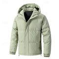 Men's thick insulated hooded puffer in green