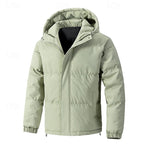 Men's thick insulated hooded puffer in green