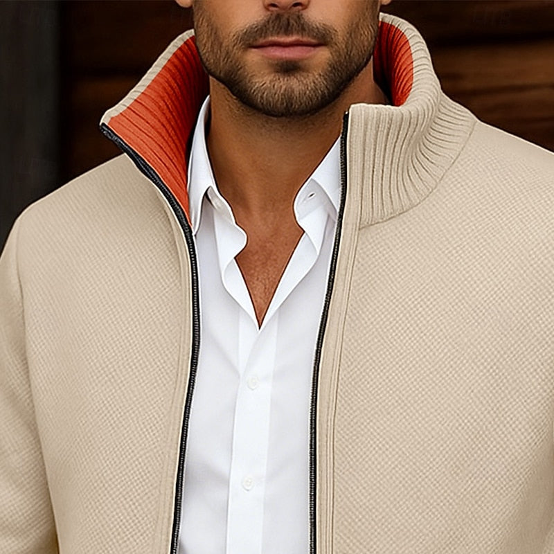 Leland | Stand-Collar Full-Zip Cardigan