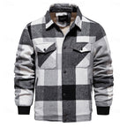 Men's rugged plaid flannel shirt jacket — additional view