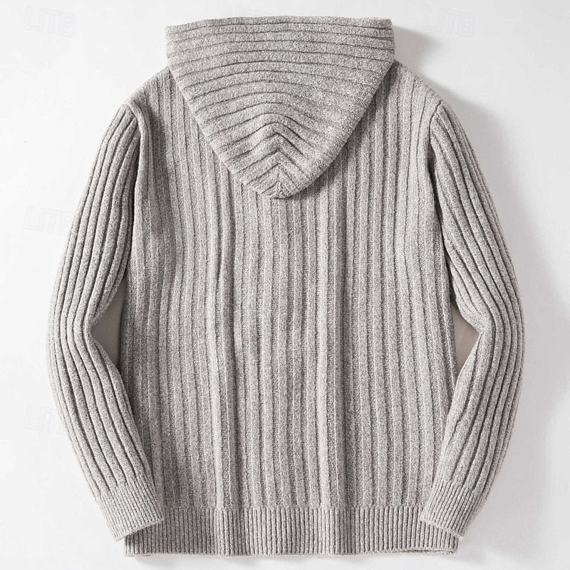 Langston | Cable Knit Hooded Cardigan