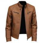 Men's classic cafe racer biker jacket — additional view