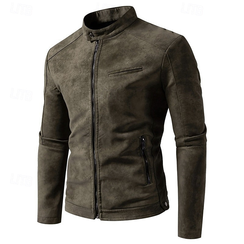 Men's stand-collar varsity jacket — additional view